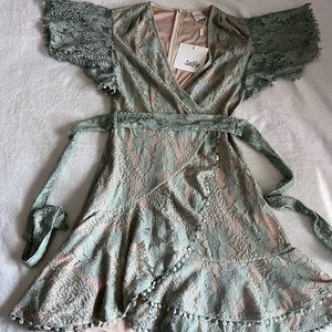 Selfie Leslie Faux Wrap Dress